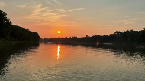 Summer sunset in Winnipeg city park