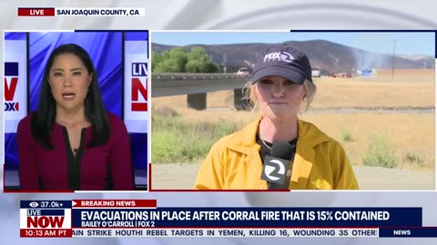 BREAKING_ Corral fire threatens neighborhood, hops interstate, burns 12,500 acres _ LiveNOW from FOX