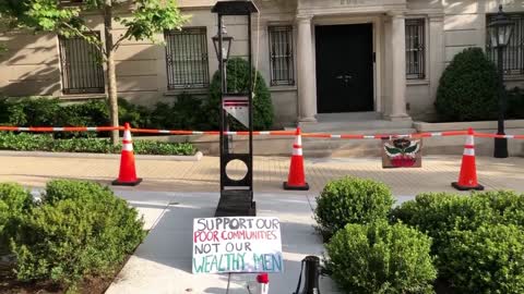 Guillotine Placed Outside Of Jeff Bezos DC Home By Protesters