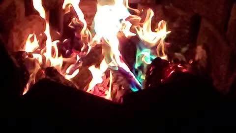 Colorful camp fire