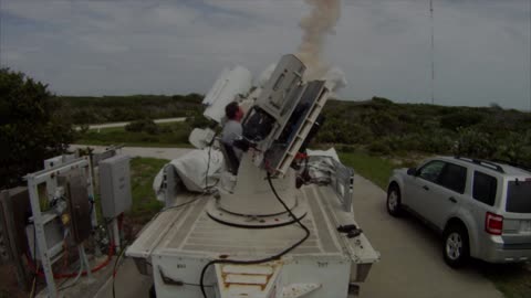 Nasa firing Missile from the ground.