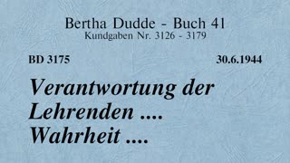 BD 3175 - VERANTWORTUNG DER LEHRENDEN .... WAHRHEIT ....