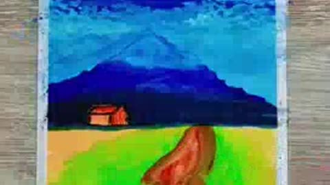 Mountain scenery drawing tutorial #shorts #drawing.mp4