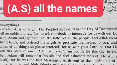 Allah taught Adam(A.S) all the names