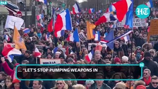 'Macron, Go Fight Alone For Ukraine'_ Big Protest In Paris; NATO, EU Flag Ripped _ Watch