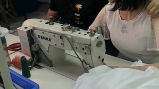Funny video, spoofed female worker from a Chinese factory