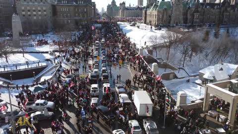 Canada: Massive crowd at Parliament viewed by drone at freedom convoy main event 1-29-2022