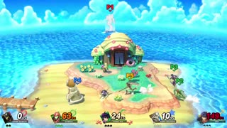 Dark Samus vs Samus and Dark Pit vs King DeDeDe vs Ike on Tortimer Island(Super Smash Bros Ultimate)