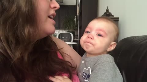 Baby Gets Emotional When Mom Sings Opera!