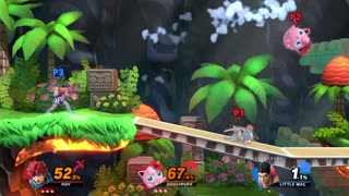 Roy and Jigglypuff Vs Little Mac on The Great Cave Offensive (Super Smash Bros Ultimate)