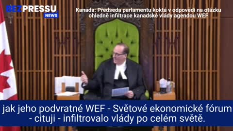 Předseda parlamentu koktá v odpovědi na otázku ohledně infiltrace kanadské vlády agendou WEF