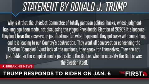 Trump Fires Back At Biden On January 6th