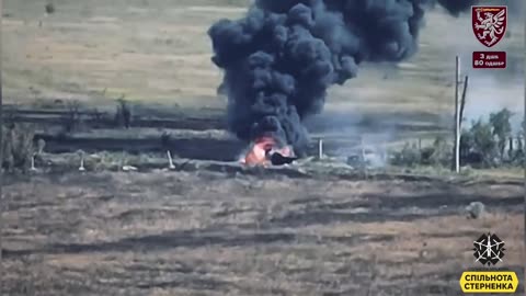 Long-burning Russian BMP.