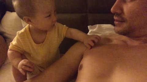 Baby Tries to Breastfeed from Dad | Funny Cute Baby Video | Amazing Viral World