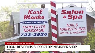 Michigan Militia protecting barbershop owner
