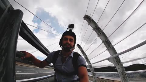 Guy Nails Base Jump On Rainy Suspension Bridge