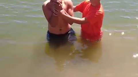 Jeff baptizing Ralph