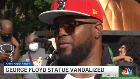 George Floyd Statue Vandalized in New York City