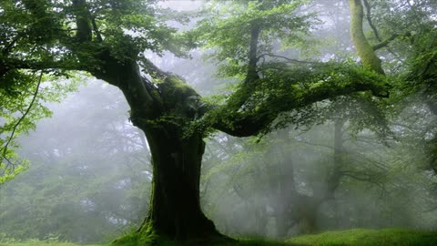 A Soft Rainfall Falls On An Ancient Tree in the Woods ASMR [4K]