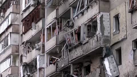 Residential building wrecked after Russian missile