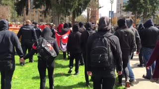 April 2 2017 Vancouver WA 1 Antifa show up at pro-trump rally