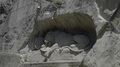 The famous sculpture the Dying lion in Lucerne