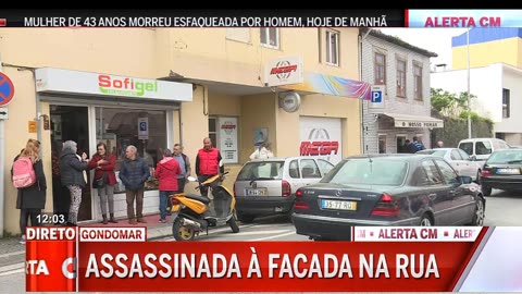 Mulher assassinada à facada pelo marido na rua em Gondomar.