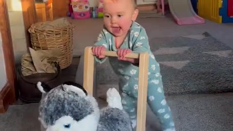 Baby walks for first time