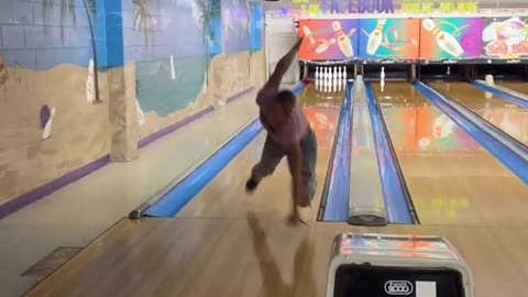 Slipping All Over The Bowling Lane | Funny lady video |