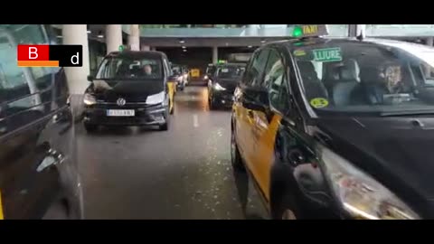 Pitada "infernal" de los taxistas en el Aeropuerto de El Prat