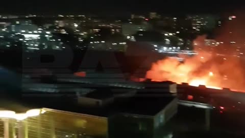 Warehouse at Moscow Train Station is Burning