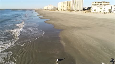 The beach and ocean at North Myrtle Beach South Carolina