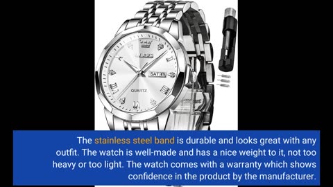 OLEVS Mens Watch Chronograph Luxury Diamond Dress Business Analog Quartz Wrist Watches Stainless