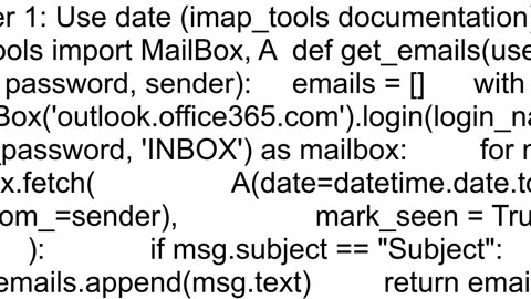 Get emails with imap_tools with python