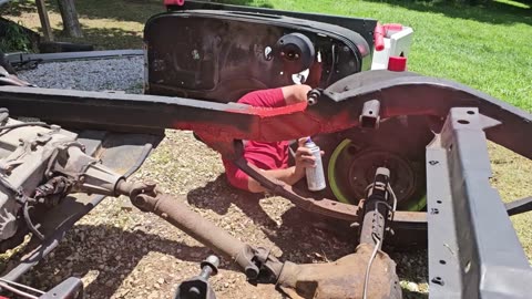 Allen Painting the Fresh Jeep Welds