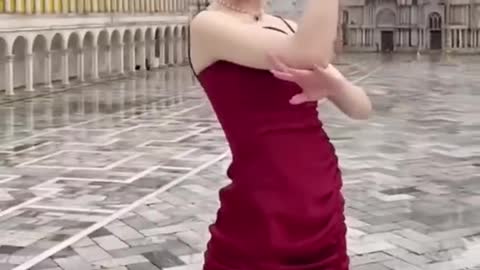 Chinese Woman in Red Dress Dodging Bat (Full Video)