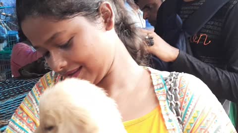 Cute girl with cute puppies ❤❤