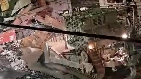 Road destroyed by Israeli bulldozer in Gaza