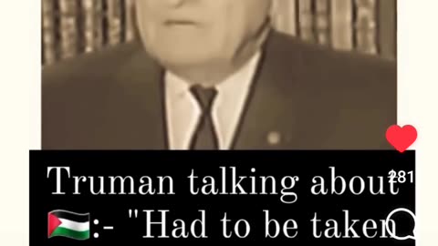 Former President Harry Truman With Palestine Truth