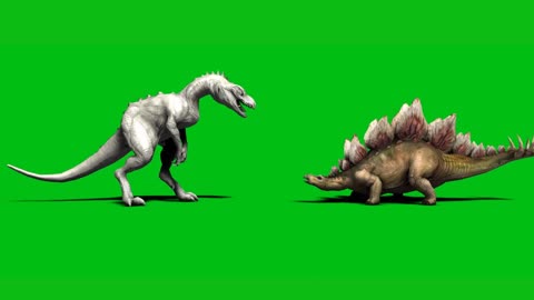 green screen switching two dinosaurs fighting each other composite