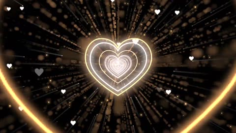 392. Neon Lights Love Heart Tunnel Background🤎Brown Love Heart Tunnel Neon Heart Background Video