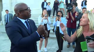 Rep. Taylor-Greene has heated argument with Rep. Bowman on Capitol steps