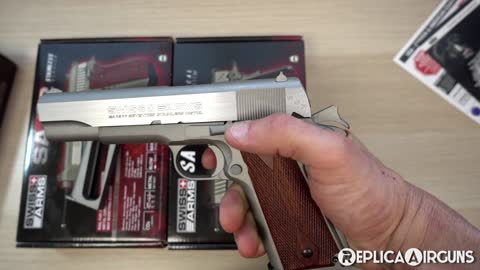 Cybergun Swiss Arms SA 1911 and SA 92 Stainless CO2 Blowback BB Pistol Update Video