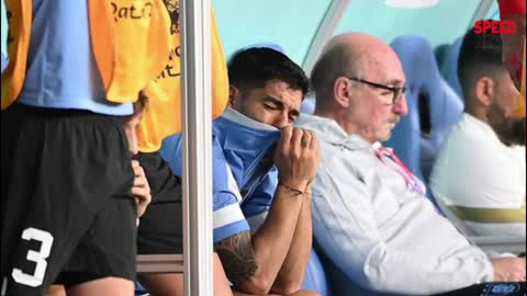 Luis Suarez CRIES on Uruguay bench as South Korea take lead against Portugal