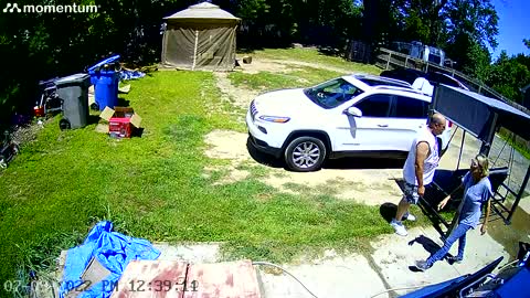 Mom in Hurry to Get Trash Can Falls into it