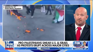 Anti-Israel protesters burn American flag in NYC