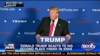 Donald Trump Sean Hannity FULL Interview After Iowa Loss to Ted Cruz
