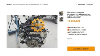 AEPSPIECES.COM - Moteur complet PORSCHE PANAMERA GTS 4.8 CXP