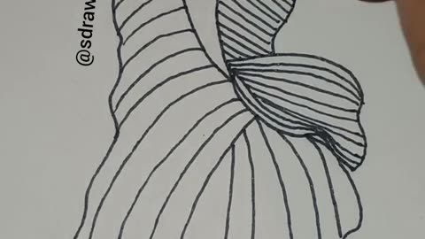 Line Drawing Of A Beta Fish