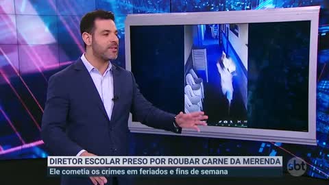 Diretor de escola pública é flagrado roubando carne de merenda | Primeiro Impacto (03/11/22)